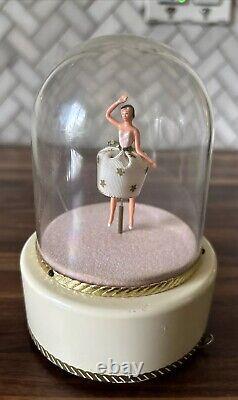 REUGE Dancing Ballerina Merry Widow Music Box White base Switzerland Dome WORKS