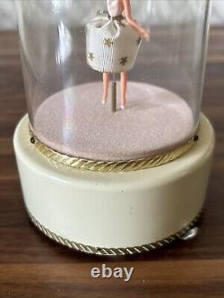 REUGE Dancing Ballerina Merry Widow Music Box White base Switzerland Dome WORKS