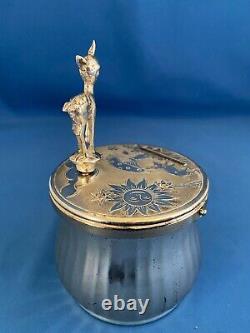 REUGE German Music Trinket Box Coin Bank with BAMBI Silver Plated Vintage Rare
