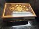 REUGE Italian Jewelry Music Box Floral Inlaid And LoveStory Theme