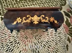 REUGE Italian Jewelry Music Box Floral Inlaid And LoveStory Theme