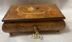 REUGE Jewelry Music Box Inlaid Wood Italy Swiss Movement Berühmtes Menuet Mozart