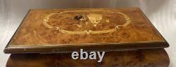 REUGE Jewelry Music Box Inlaid Wood Italy Swiss Movement Berühmtes Menuet Mozart