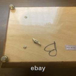 REUGE Jewelry Music Box Inlaid Wood Italy Swiss Movement Blue Danube Viennese