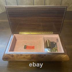 REUGE Jewelry Music Box Inlaid Wood Italy Swiss Movement Blue Danube Viennese