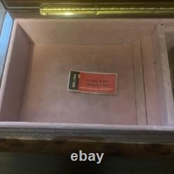 REUGE Jewelry Music Box Inlaid Wood Italy Swiss Movement Blue Danube Viennese