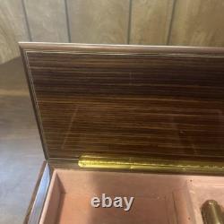 REUGE Jewelry Music Box Inlaid Wood Italy Swiss Movement Blue Danube Viennese