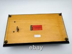 REUGE Jewelry Music Box Swiss Movement Blue Danube Wooden Case Italy Vintage