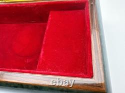 REUGE Jewelry Music Box Swiss Movement Blue Danube Wooden Case Italy Vintage