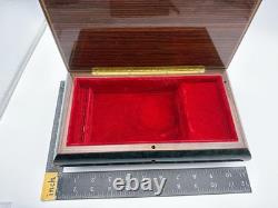 REUGE Jewelry Music Box Swiss Movement Blue Danube Wooden Case Italy Vintage