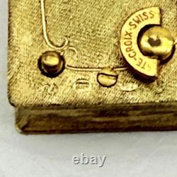 REUGE Locker Music Box Locket Gold Tone Vintage Hand Assembled Swiss Made RARE