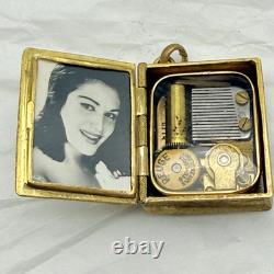 REUGE Locker Music Box Locket Gold Tone Vintage Hand Assembled Swiss Made RARE
