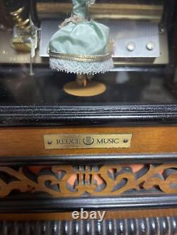REUGE MUSIC 72 note Music Box ballerina coin operated Doll 1992 Vintage