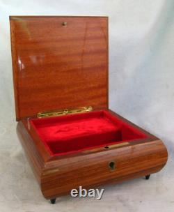 REUGE MUSIC BOX JEWELRY BOX SEND IN THE CLOWNS FINE INLAY c. 1960'S