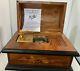 REUGE MUSIC THORENS INLAID SWISS DOMED TREASURE CHEST BOX With SIX 4 1/2 DISCS