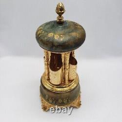 REUGE Music Box Antique Cigar Stand Pen Stand Marble 11 X 4.5 Inches Tested