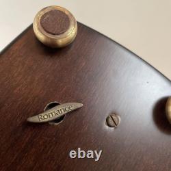 REUGE Music Box, Solid Walnut Wood Inlaid Box, Antique Figurine