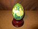 REUGE Music Hand Painted Musical Box Egg SWAN LAKE on Wooden Rotating Base