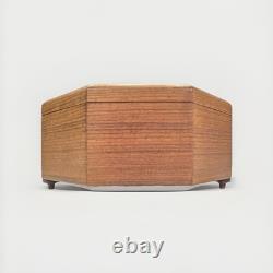 REUGE Octagon Musical Jewelry Box. Inlaid Wood. Swiss movement. Italian made