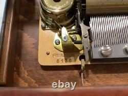 REUGE SAINTE-CROIX SWISS MUSIC BOX CH 3/72 Custom Wood & Glass Box Vintage