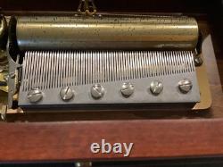 REUGE SAINTE-CROIX SWISS MUSIC BOX CH 3/72 Custom Wood & Glass Box Vintage