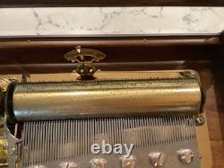 REUGE SAINTE-CROIX SWISS MUSIC BOX CH 3/72 Custom Wood & Glass Box Vintage