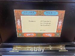 REUGE ST. CROIX MUSIC BOX 504 Beethoven 5th 6th 9th Symphony Inlaid Wood Box