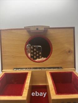 REUGE SWISS Music Jewelry Box, Lovely Marquetry Plays Music Ballerina Missing