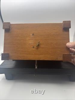 REUGE SWISS Music Jewelry Box, Lovely Marquetry Plays Music Ballerina Missing