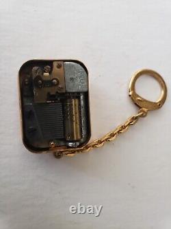 REUGE SWITZERLAND MUSIC BOX KEYCHAIN Die Schlittschuhläufer Walzer SKATERS WALTZ