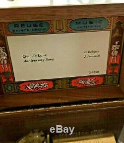 REUGE Saint Croix Swiss Music Box 2/36 Clair de Lune And Anniversary Song