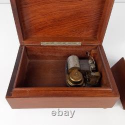 REUGE Saint-Croix Vintage Footed Wooden Music Box Made In Switzerland Lucky Day