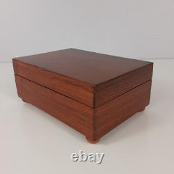 REUGE Saint-Croix Vintage Footed Wooden Music Box Made In Switzerland Lucky Day