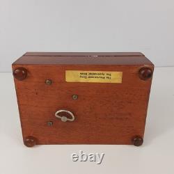 REUGE Saint-Croix Vintage Footed Wooden Music Box Made In Switzerland Lucky Day