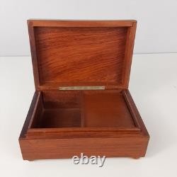 REUGE Saint-Croix Vintage Footed Wooden Music Box Made In Switzerland Lucky Day