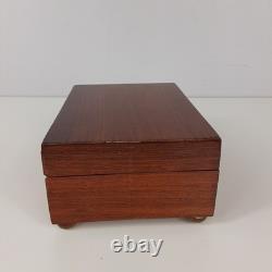 REUGE Saint-Croix Vintage Footed Wooden Music Box Made In Switzerland Lucky Day