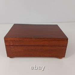 REUGE Saint-Croix Vintage Footed Wooden Music Box Made In Switzerland Lucky Day