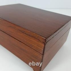 REUGE Saint-Croix Vintage Footed Wooden Music Box Made In Switzerland Lucky Day