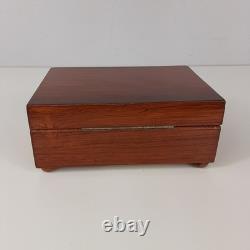 REUGE Saint-Croix Vintage Footed Wooden Music Box Made In Switzerland Lucky Day