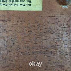 REUGE Saint-Croix Vintage Footed Wooden Music Box Made In Switzerland Lucky Day