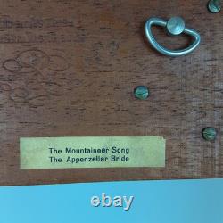 REUGE Saint-Croix Vintage Footed Wooden Music Box Made In Switzerland Lucky Day