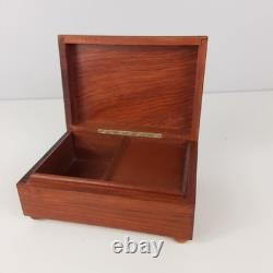 REUGE Saint-Croix Vintage Footed Wooden Music Box Made In Switzerland Lucky Day