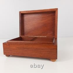 REUGE Saint-Croix Vintage Footed Wooden Music Box Made In Switzerland Lucky Day