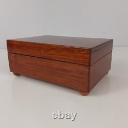 REUGE Saint-Croix Vintage Footed Wooden Music Box Made In Switzerland Lucky Day