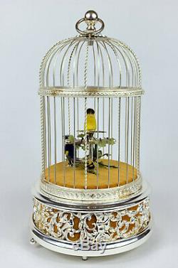 REUGE Swiss Automaton SINGING BIRDS BIRDCAGE Voliere De La Cour Music Box RARE