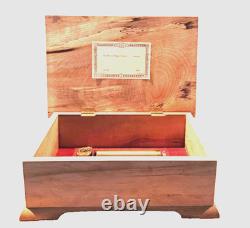 REUGE Swiss Music Box 3/72 Myrtlewood 8x11 Thieving Magpiein 3 parts (Rossini)