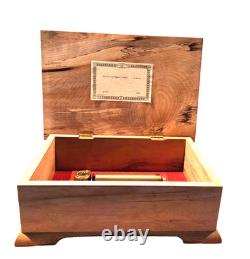REUGE Swiss Music Box 3/72 Myrtlewood 8x11 Thieving Magpiein 3 parts (Rossini)