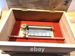 REUGE Swiss Music Box 3/72 Myrtlewood 8x11 Thieving Magpiein 3 parts (Rossini)