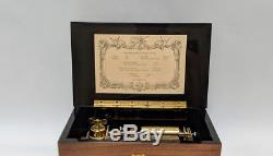 REUGE Swiss Music Box Hand tooled 50 lames, 10 airs interchangeable music box