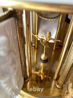 REUGE Swiss Music Box Porcelain Cigar Lipstick Holder Gold White Ballerina